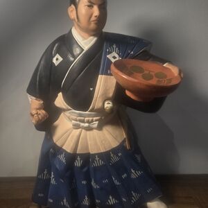 Japanese Vintage Hakata Doll Association Clay Samurai Figurine RARE!!